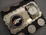 Colossal Vintage Navajo Broncos Native American Jewelry Silver Football Ketoh Watch Bracelet-Nativo Arts