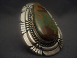 Colossal Vintage Navajo Natural King's Manassa Turquoise Native American Jewelry Silver Ring-Nativo Arts