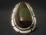 Colossal Vintage Navajo Natural King's Manassa Turquoise Native American Jewelry Silver Ring-Nativo Arts