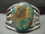 Colossal Vintage Navajo 'Natural Royston Turquoise' Native American Jewelry Silver Bracelet-Nativo Arts
