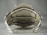 Colossal Vintage Navajo 'Turquoise Chunk' Native American Jewelry Silver Bracelet-Nativo Arts