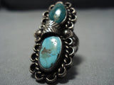 Colossal Vintage Navajo Turquoise Sterling Silver Native American Jewelry Ring-Nativo Arts