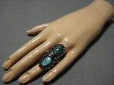 Colossal Vintage Navajo Turquoise Sterling Silver Native American Jewelry Ring-Nativo Arts