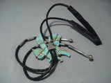 Completely Hand Carved Eagle Vintage Navajo Sterling Native American Jewelry Silver Bolo Tie-Nativo Arts