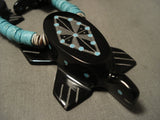 Completely Hand Carved Zuni Turtle Turquoise Necklace-Nativo Arts