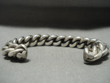 Completely Hand Woven Vintage Navajo Sterling Native American Jewelry Silver Bracelet Old-Nativo Arts