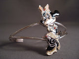 Completely Handmade Zuni Coral Shell Mouse Native American Jewelry Silver Minnie Bracelet-Nativo Arts