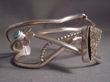 Contemporist Vintage Navajo Pyrite Turquoise Flower Native American Jewelry Silver Bracelet-Nativo Arts