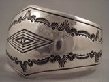 Convex Vintage Navajo Sterling Native American Jewelry Silver Bracelet Old Pawn-Nativo Arts