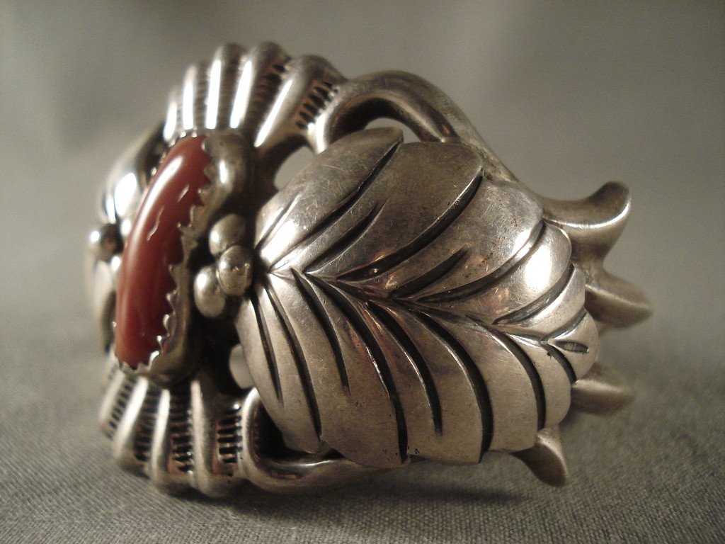 Coral Reef Lead Vintage Navajo Native American Jewelry