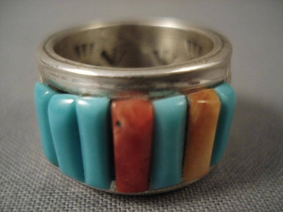 Corn Row Vintage Navajo Ray Adakai Native American Jewelry Silver
