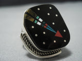 Cosmic Meteor Turquoise Navajo Sterling Silver Native American Jewelry Ring-Nativo Arts