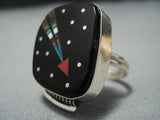 Cosmic Meteor Turquoise Navajo Sterling Silver Native American Jewelry Ring-Nativo Arts