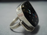 Cosmic Meteor Turquoise Navajo Sterling Silver Native American Jewelry Ring-Nativo Arts