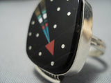 Cosmic Meteor Turquoise Navajo Sterling Silver Native American Jewelry Ring-Nativo Arts