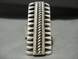 Crazy Native American Jewelry Silver Work Huge Vintage Navajo Native American Jewelry Silver Thorn Ring-Nativo Arts