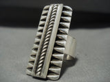Crazy Native American Jewelry Silver Work Huge Vintage Navajo Native American Jewelry Silver Thorn Ring-Nativo Arts