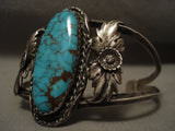 Crazy Spider Turquoise Vintage Navajo Sterling Native American Jewelry Silver Bracelet Ring Set-Nativo Arts