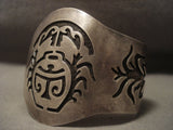 Curious Vintage Hopi/ Navajo sacred Pot & Plant Native American Jewelry Silver Bracelet-Nativo Arts