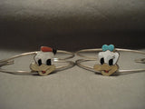 Cute Aemely Detailed Vintage Zuni/ Navajo Duck Native American Jewelry Silver Bracelet-Nativo Arts
