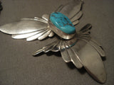 Cute Vintage Navajo Fabulous Native American Jewelry Silver Wings Turquoise Necklace Old-Nativo Arts