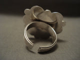 Cute Vintage Navajo Natural Green Turquoise 'Heart' Native American Jewelry Silver Ring-Nativo Arts