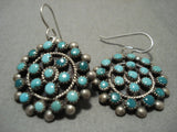 Cute Vintage Navajo 'Snake Eyes Turquoise' Native American Jewelry Silver Earring Sold-Nativo Arts