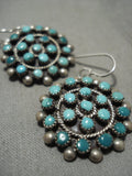 Cute Vintage Navajo 'Snake Eyes Turquoise' Native American Jewelry Silver Earring Sold-Nativo Arts