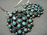 Cute Vintage Navajo 'Snake Eyes Turquoise' Native American Jewelry Silver Earring Sold-Nativo Arts