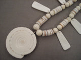 Cute Vintage Santo Domingo 'Swirl Shell' Dotted Necklace And Earrings-Nativo Arts