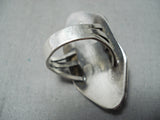 Incredible Vintage Native American Hopi Pilot Mountain Turquoise Sterling Silver Ring Old-Nativo Arts
