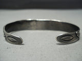 Early 1900's Snake Vintage Native American Navajo Turquoise Sterling Silver Bracelet Old-Nativo Arts