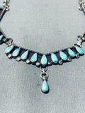 Fabulous Vintage Native American Zuni Blue Gem Turquoise Sterling Silver Necklace-Nativo Arts