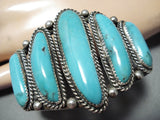Tremendous Vintage Native American Navajo Turquoise Sterling Silver Bracelet-Nativo Arts