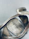 Museum Vintage Native American Navajo Huge Pilot Mountain Turquoise Sterling Silver Bracelet-Nativo Arts