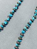 Native American Traditional Vintage Santo Domingo Old Kingman Turquoise Sterling Silver Necklace-Nativo Arts