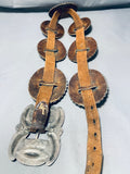 Important 1800's/1900's 1st Phase Vintage Native American Navajo Coin Silver Concho Belt-Nativo Arts
