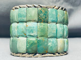 One Of Best Native American Green Turquoise Sterling Silver Bracelet-Nativo Arts