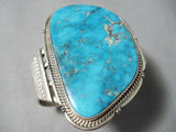 Monumental Dean Sandoval Vintage Native American Navajo Turquoise Sterling Silver Bracelet-Nativo Arts