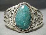 Superior Etsitty Vintage Native American Navajo Sterling Silver Green Turquoise Bracelet-Nativo Arts