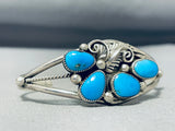 Fantastic Native American Navajo Kingman Turquoise Sterling Silver Bracelet-Nativo Arts