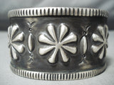Fabulous Navajo Wide Sterling Silver Bracelet Native American-Nativo Arts