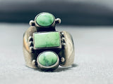 Dramatic Vintage Native American Navajo Orvil Jack Turquoise Sterling Silver Ring-Nativo Arts