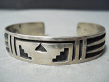 Fantastic Vintage Navajo Sterling Silver Bracelet Native American Old-Nativo Arts