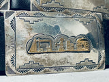 Native American Huge Detailed Vintage Gold Sterling Silver Signed Hand Tooled Concho Belt-Nativo Arts