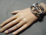 Important Vintage Native American Navajo North Star Aaron Anderson Sterling Silver Bracelet-Nativo Arts