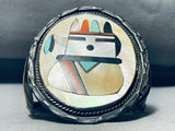 Important Chee Rose Vintage Native American Navajo Inlay Sterling Silver Turquoise Bracelet-Nativo Arts