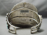 Authentic Vintage Native American Navajo Larry Moses Begay Turquoise Sterling Silver Bracelet-Nativo Arts