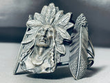 Heavy Huge Chief Sturdy Sterling Silver Bracelet Cuff-Nativo Arts