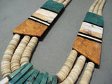 Gigantic Santo Domingo Turquoise Shell Native American Necklace-Nativo Arts